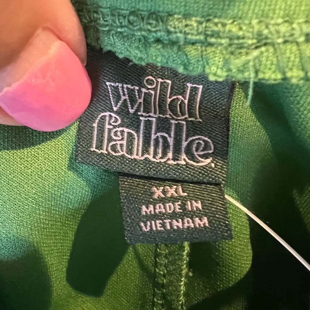 Wild FableGreen High Rise‎ Track Pants Zip Bottoms Women's XXL New With Tags - Image 12