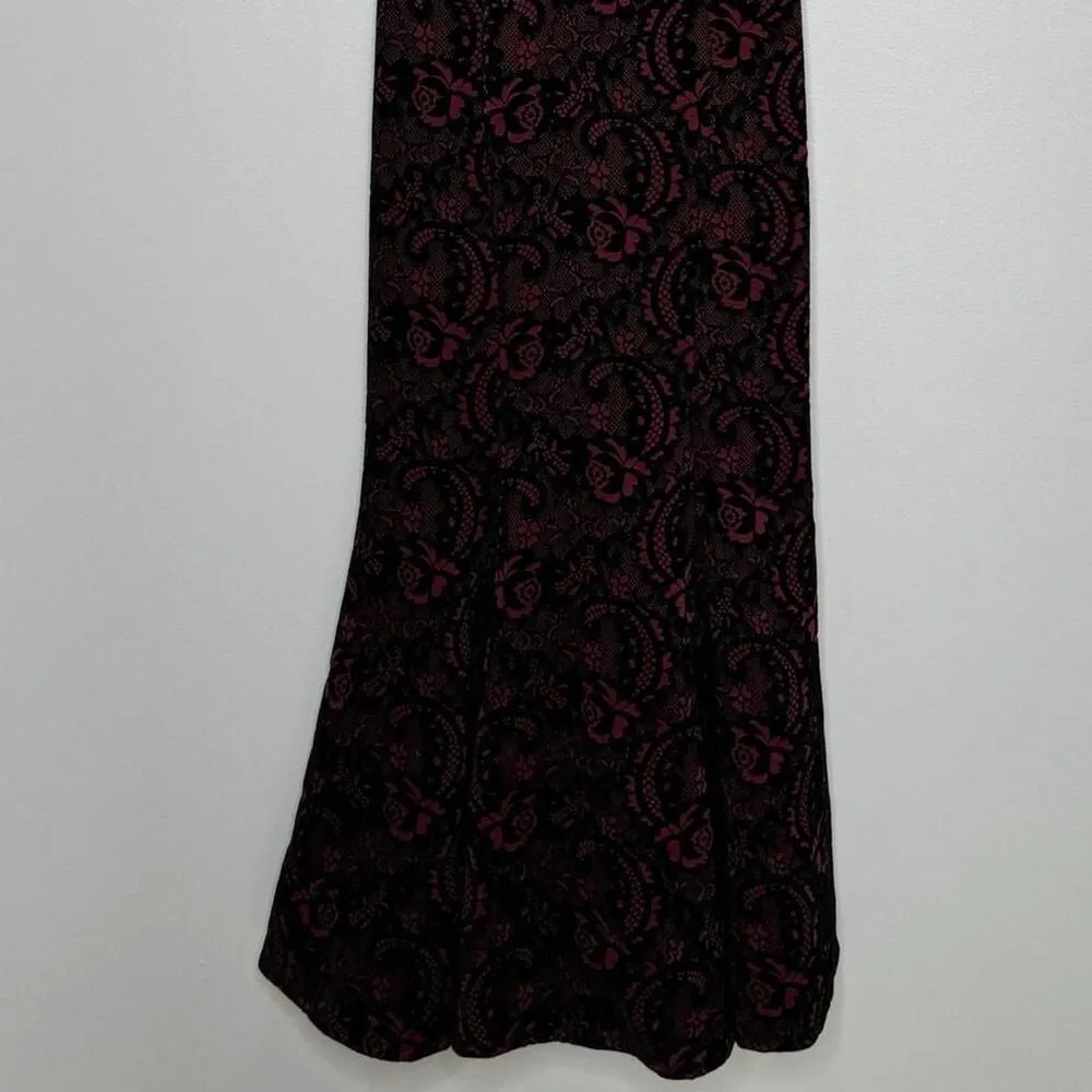 Bailey Blue Mermaid Dress Women Large Red Black Velvet Baroque Formal Gown Event - Image 5