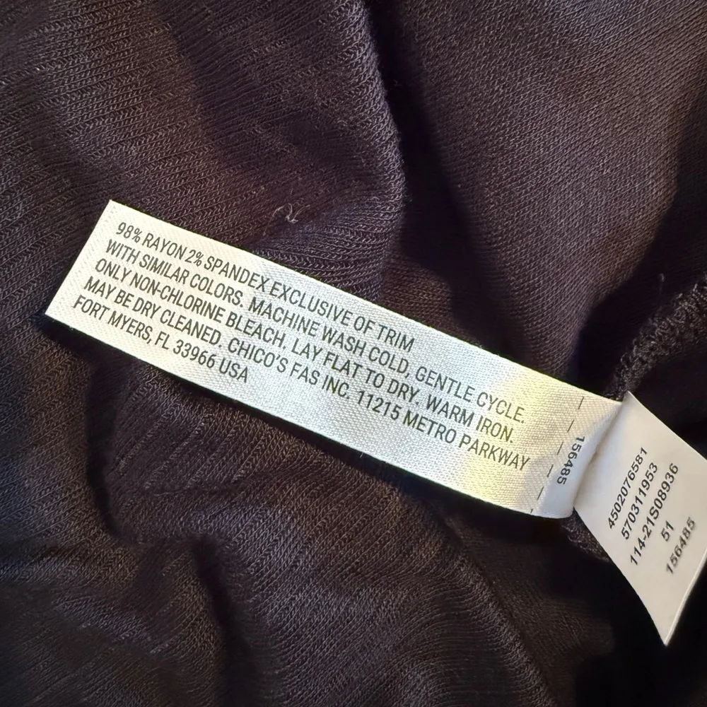 Soma Night Shirt Womens Medium Black Ribbed Long Sleeve V Neck Cool Nights - Image 7