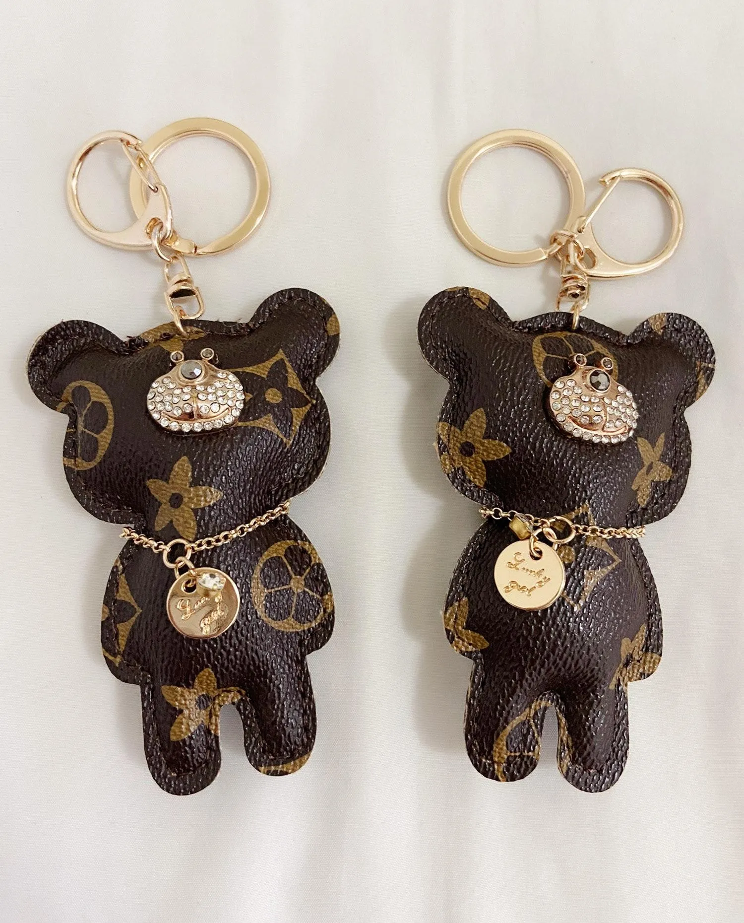 Handmade ✅  Luxury Leather Bear Keychain - Image 2