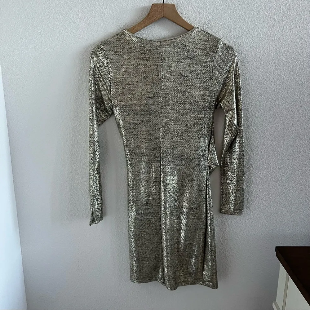 Lulu's Metallic Long Sleeve Dress Small - Image 2