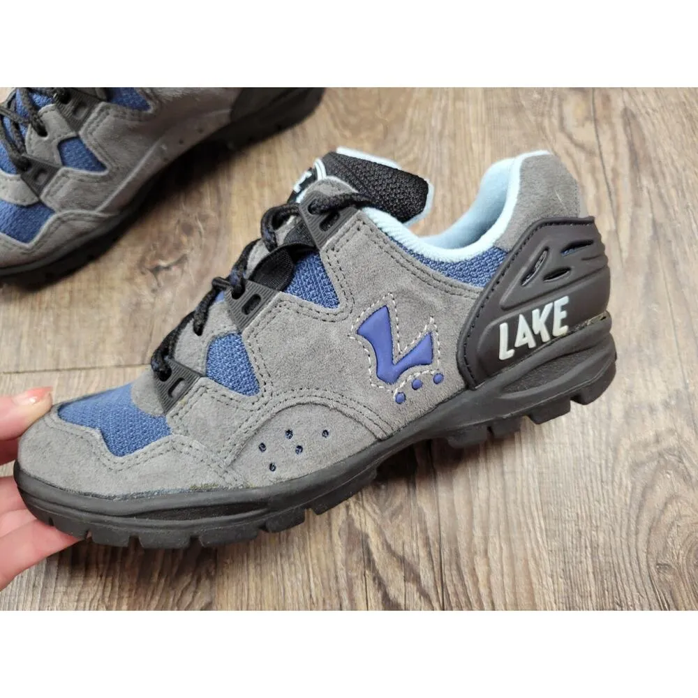 Lake Shoes Womens 6.5/7 Mountain Cycling Sneakers Blue Gray Suede Lace Up Shoes - Image 2