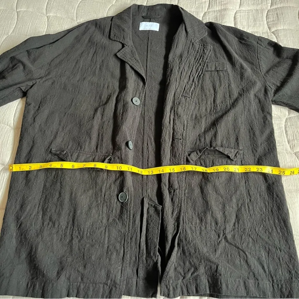 OAK + FORT Black Cotton Button Lightweight Blazer Size M - Image 4