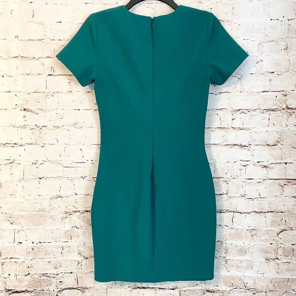 Likely Green Ver Manhattan Smooth Slim Short Sleeve Mini Dress Bodycon Size 4 - Image 5