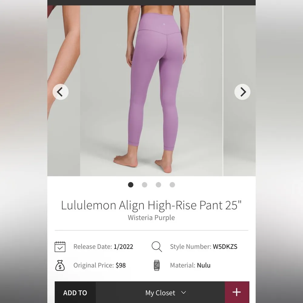 Lululemon Align High-Rise Pant 25”
Size 6 - Image 5