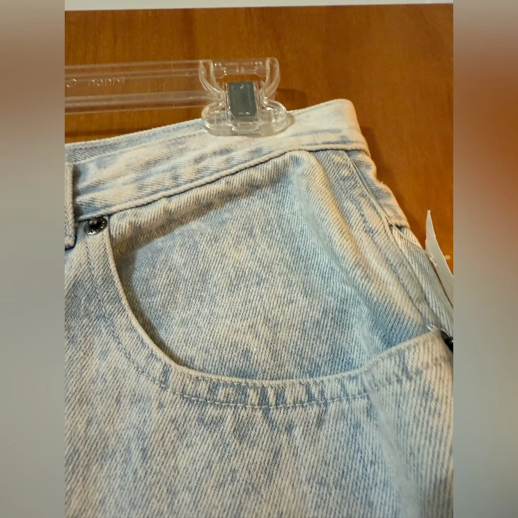 Stefano Worldwide Women’s Acid Wash Mom Blue Denim Jeans Vintage NWT Flaw Read Size 14 - Image 6