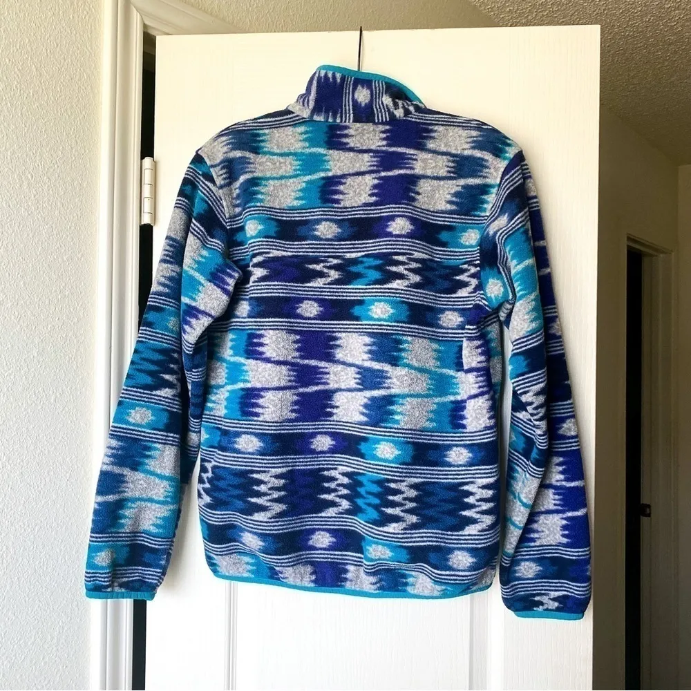 Patagonia Pullover Synchilla Snap-T Fleece Nepali Dhoti Marathon Blue S EUC - Image 4
