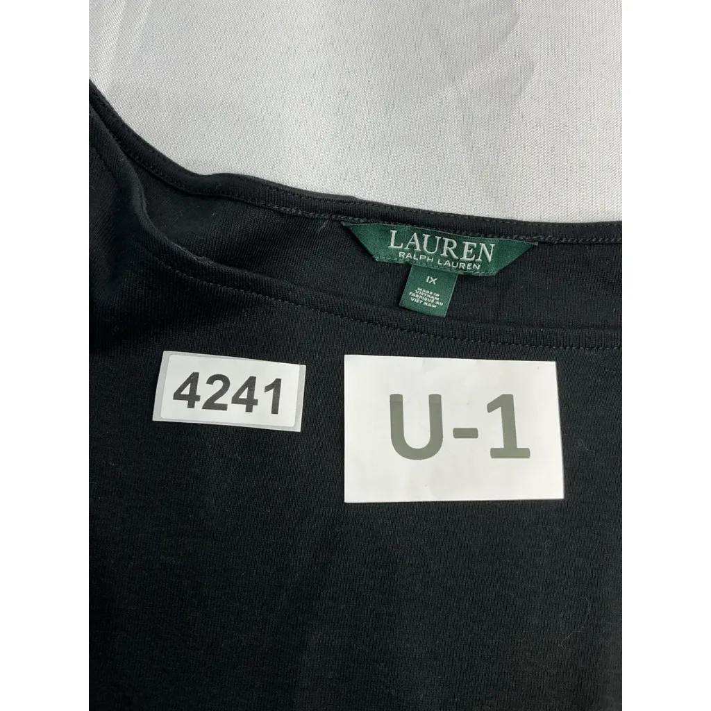 Womans Lauren Ralph Lauren Pull Over Top 1X Black 3/4 Bell Sleeves - Image 3