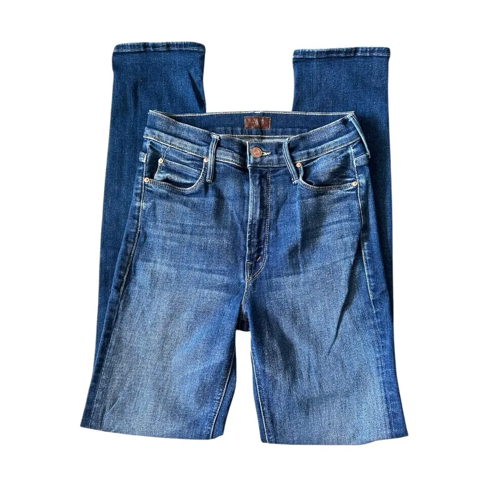 Mother The Dazzler Skimp Skinny Jeans In Skunk At The Tea Party Blue Size 25 - Image 2