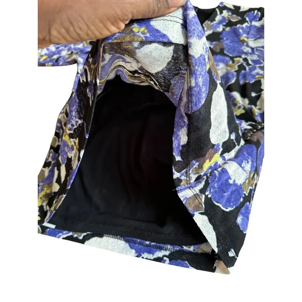 Vintage Jones New York Floral Print Faux Wrap Top Ruched Buttons Whimsigoth Sz S - Image 7