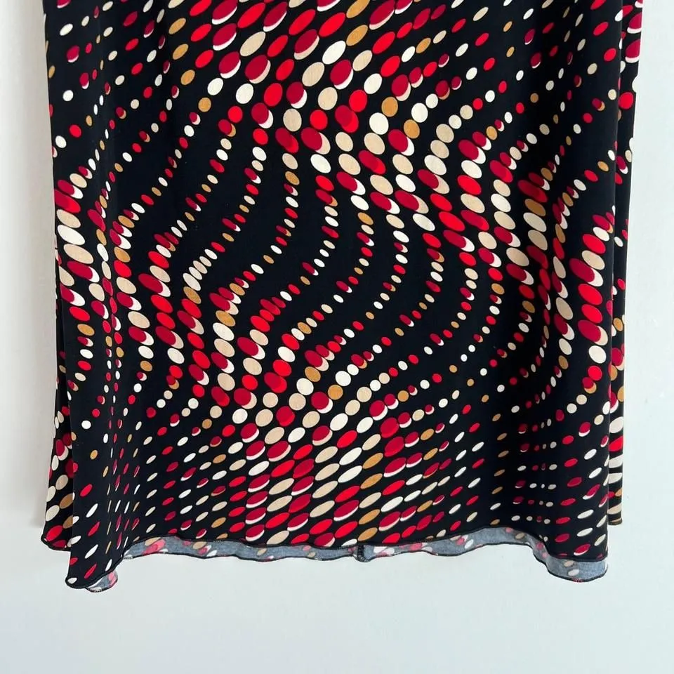 VINTAGE‎ BLACK AND RED WRAPPER POLKA DOT MIDI SKIRT - Image 6