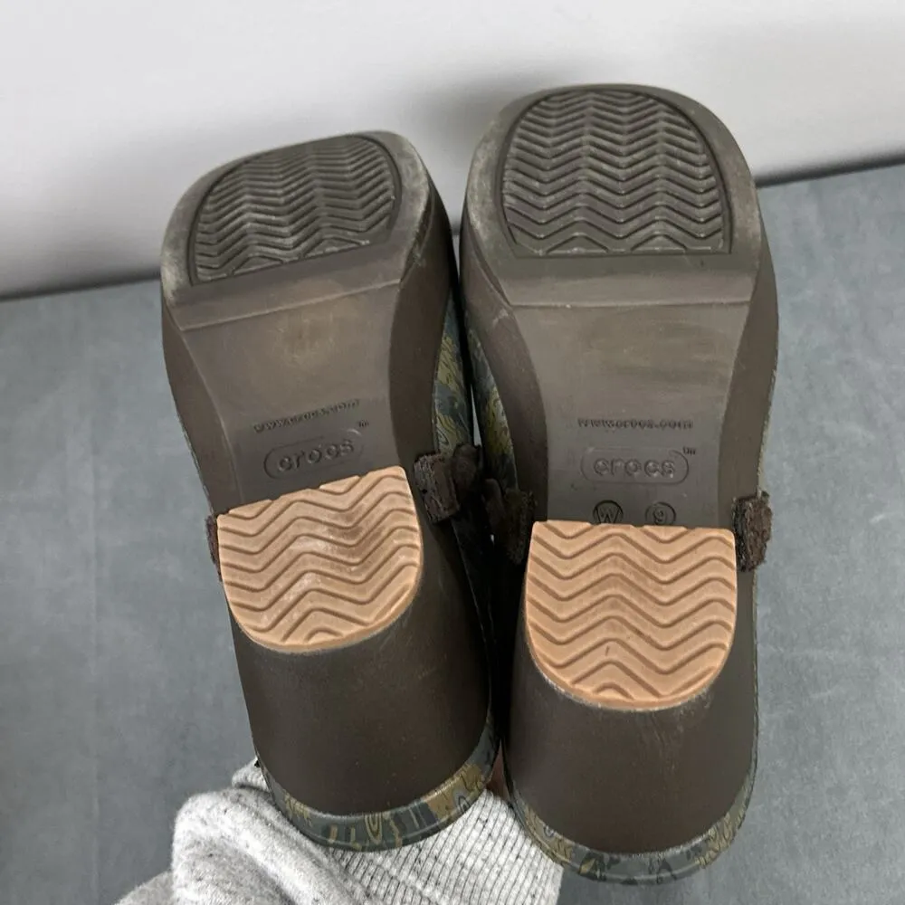 Crocs Sarah Crosslite Floral Dual Comfort Heel Clogs Mules Women's Size 9 230764 - Image 7