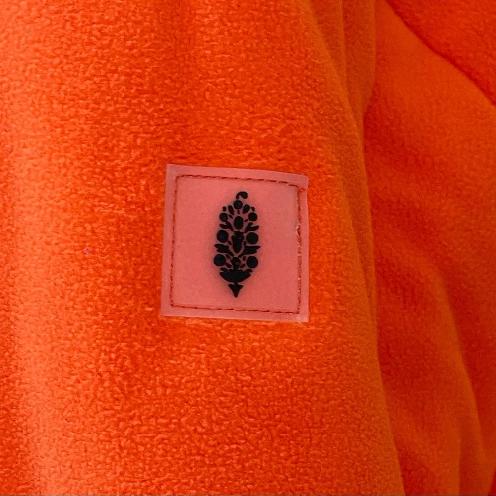 FP MOVEMENT Free People Neon Orange Puffer Fleece Jacket Cropped Insulated Sz L - Image 13