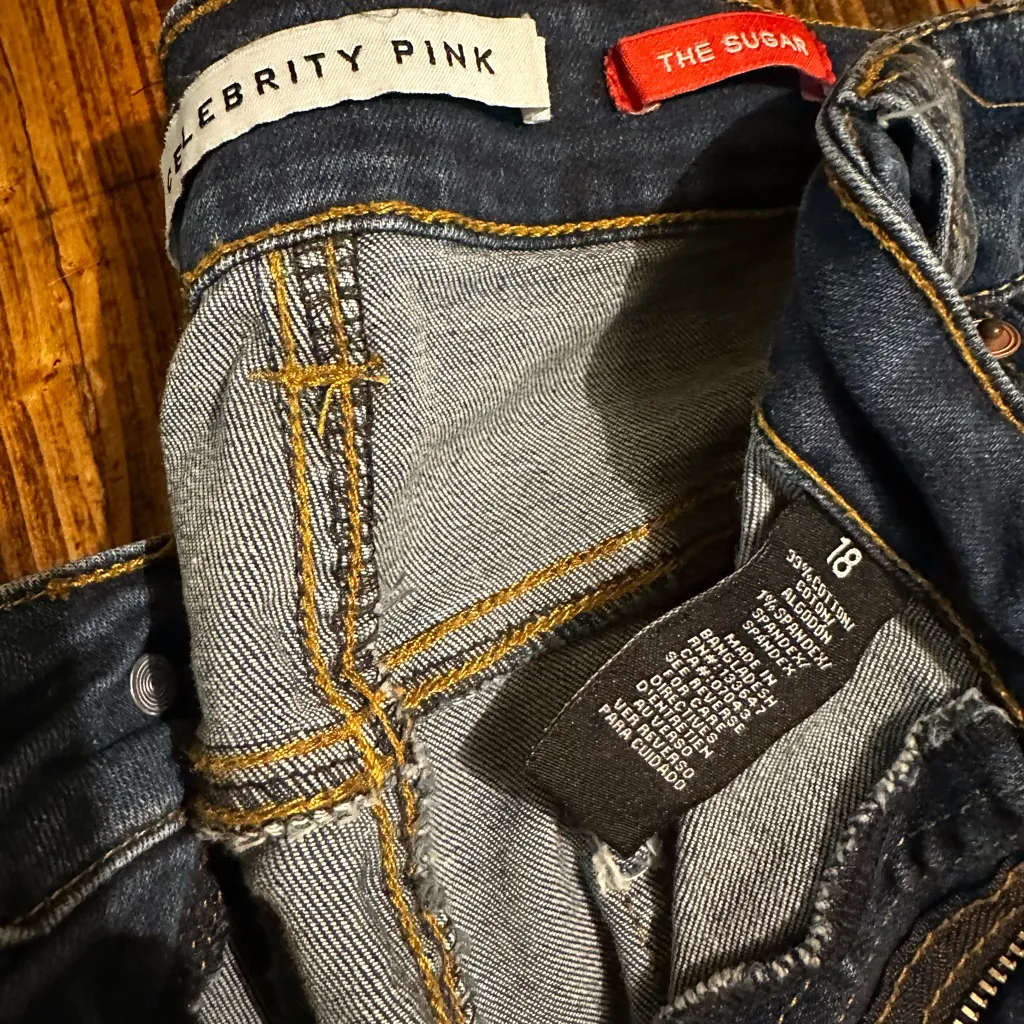 Celebrity Pink Dark Blue Jean Shorts - Image 3