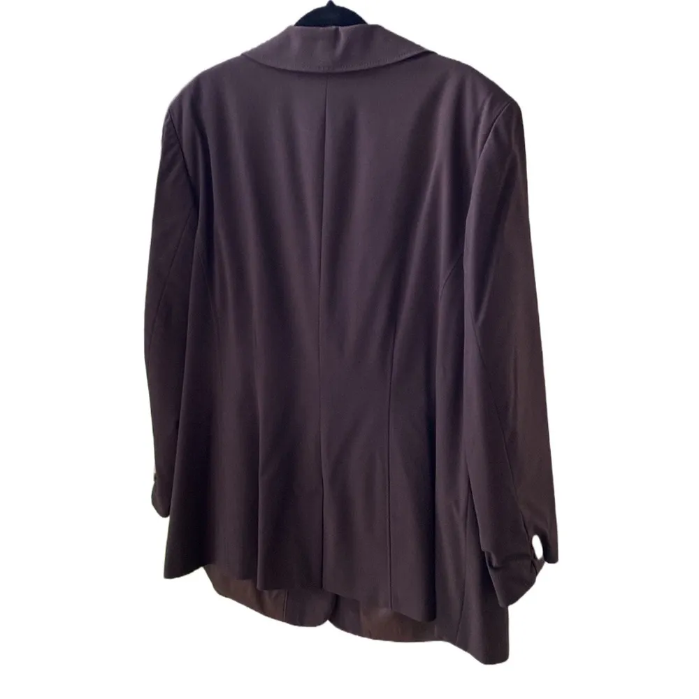 🤎 Semantiks Nordstrom Long 29” Lined 3-Button Stretch Jacket/Blazer Brown, 22W - Image 7