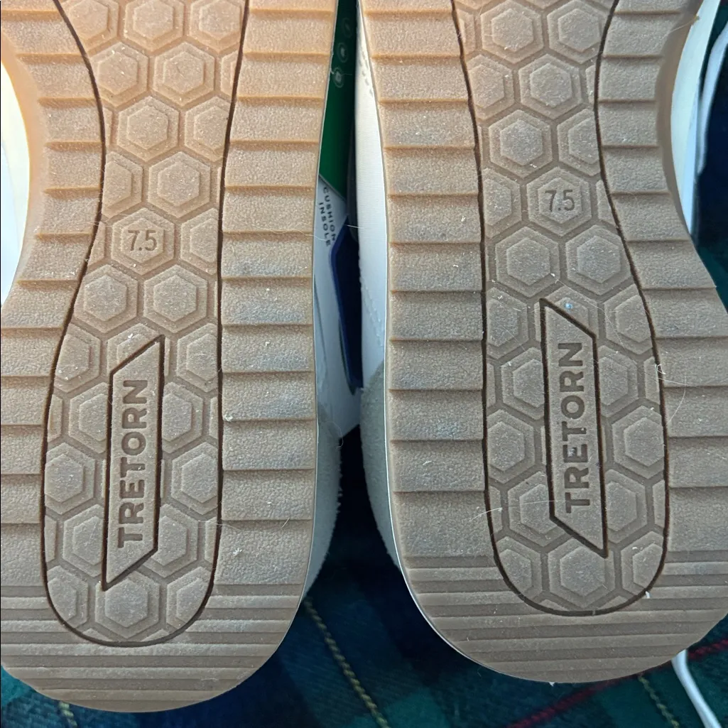 Tretorn Kristine Ortholite white and navy mixed textile & leather sneakers - Image 12