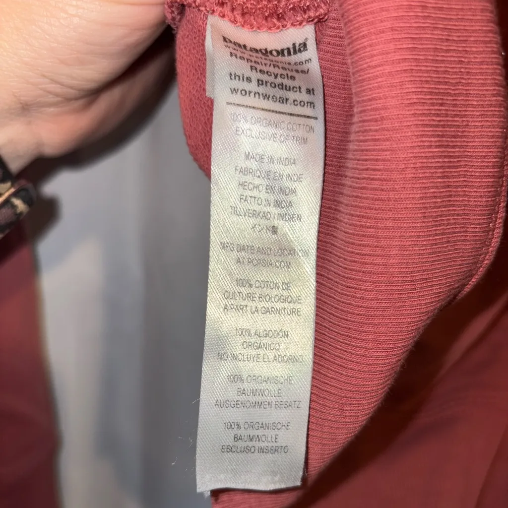 Patagonia  Sweatshirt Alpine Icon Regenerative Pilot Crew Pink Red Crewneck SM - Image 10