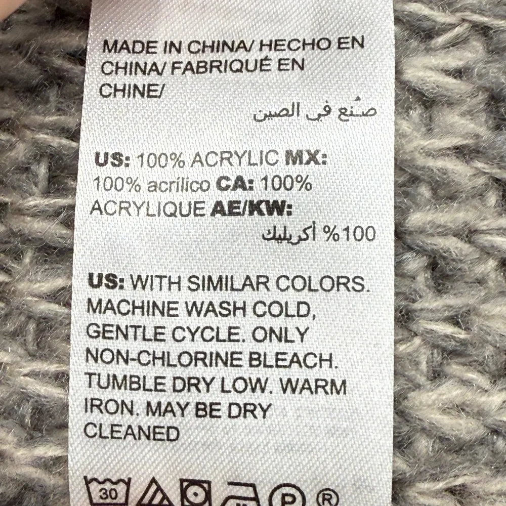 Chico's Open Front Cardigan Patchwork Knit Acrylic Sweater Neutral Size 2P US LP - Image 3