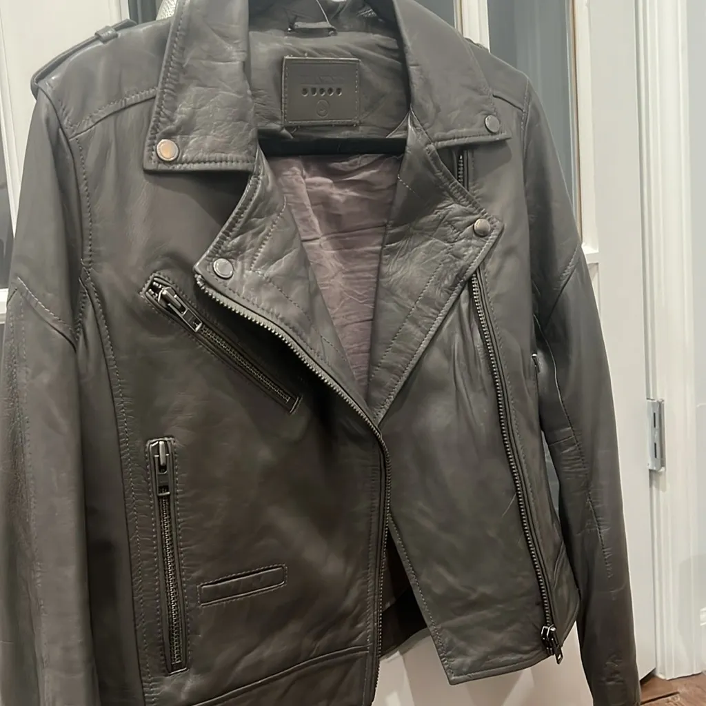 BLANK NYC Charcoal Grey Lambskin Leather Jacket - Image 13