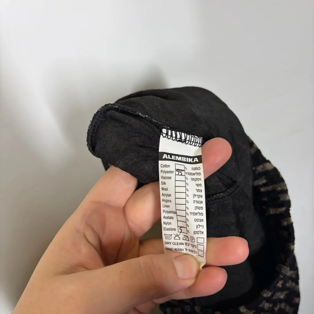 Alembika Patterned Print Pants Size 2 or US 8/10 Black - Image 8