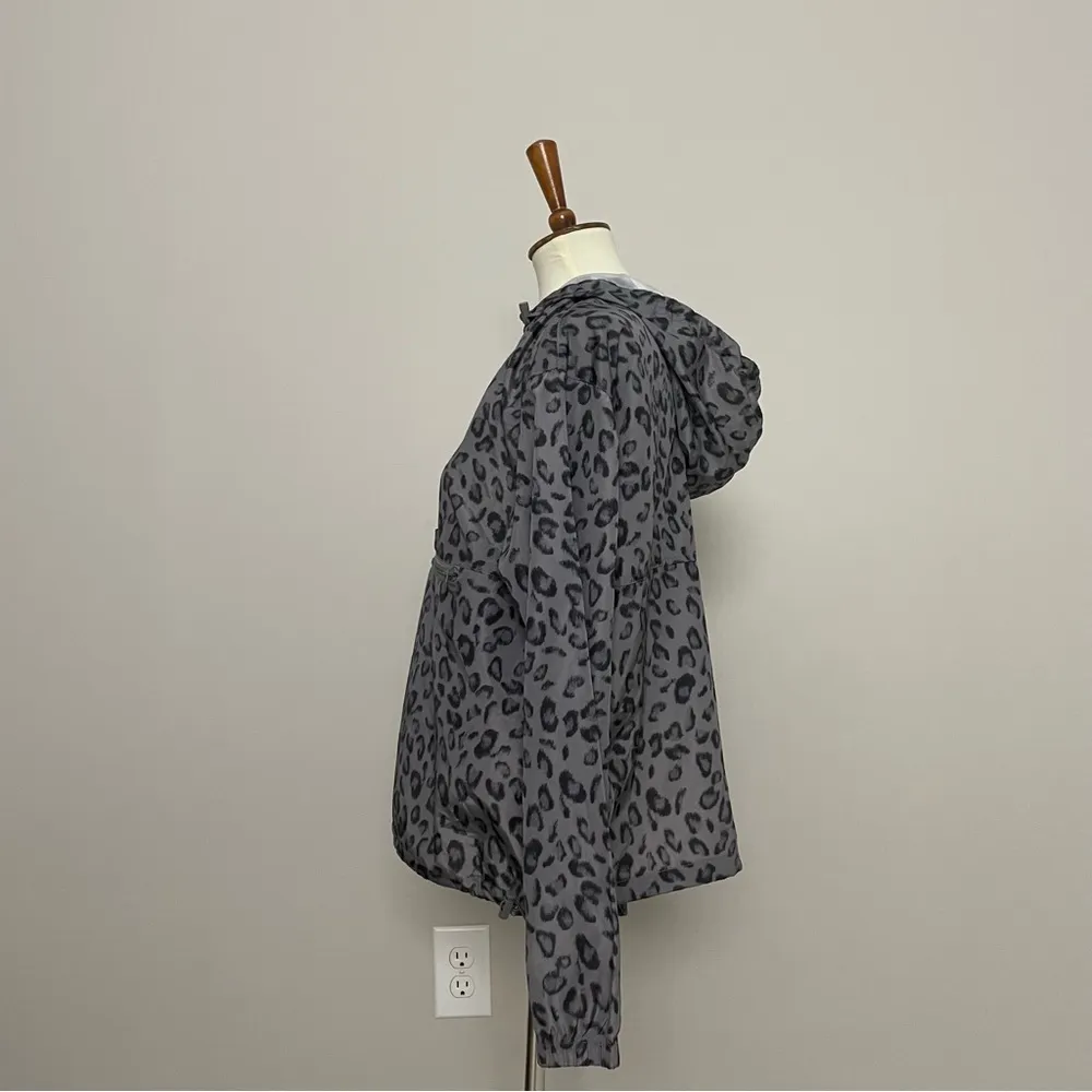 Thread & Supply Jacket Pullover Leopard Animal Print Kangaroo Pocket Grey Black Gray Size M - Image 7