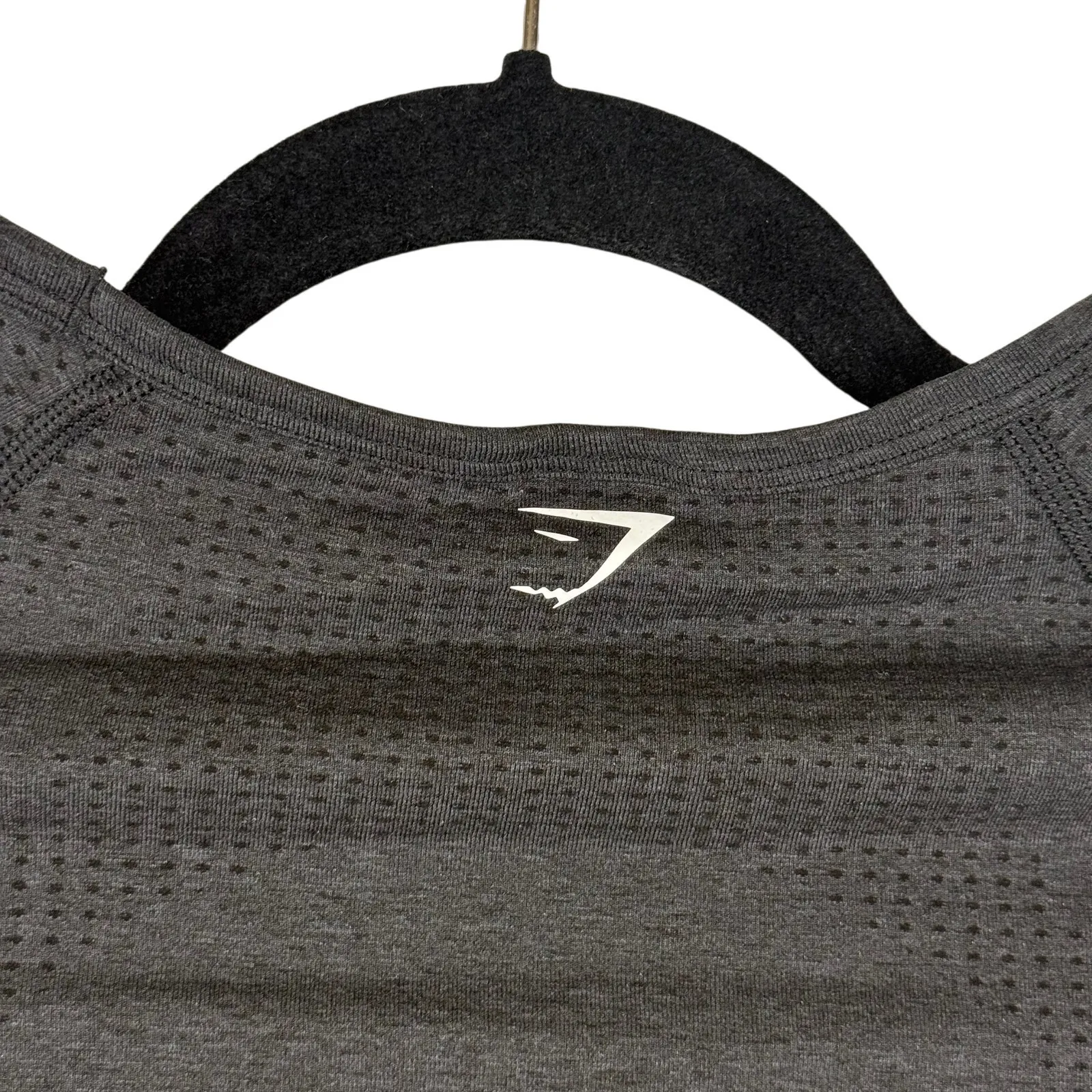 Gymshark Gray Vital Seamless Cropped Workout Long Sleeve Tee - Medium - Image 6