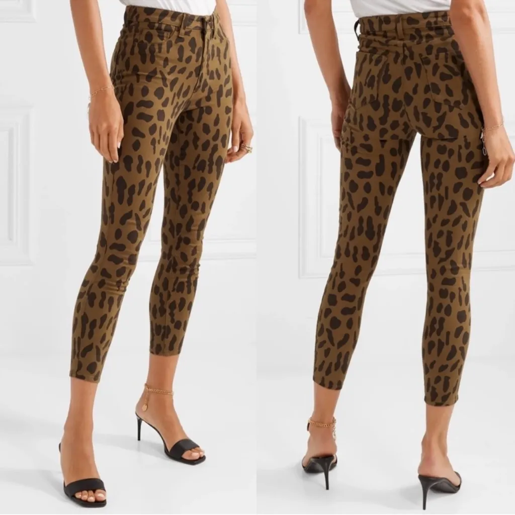 L'agence‎ Margot Brown & Black High Rise Skinny Jeans In Spotted Animal Size 27 - Image 2