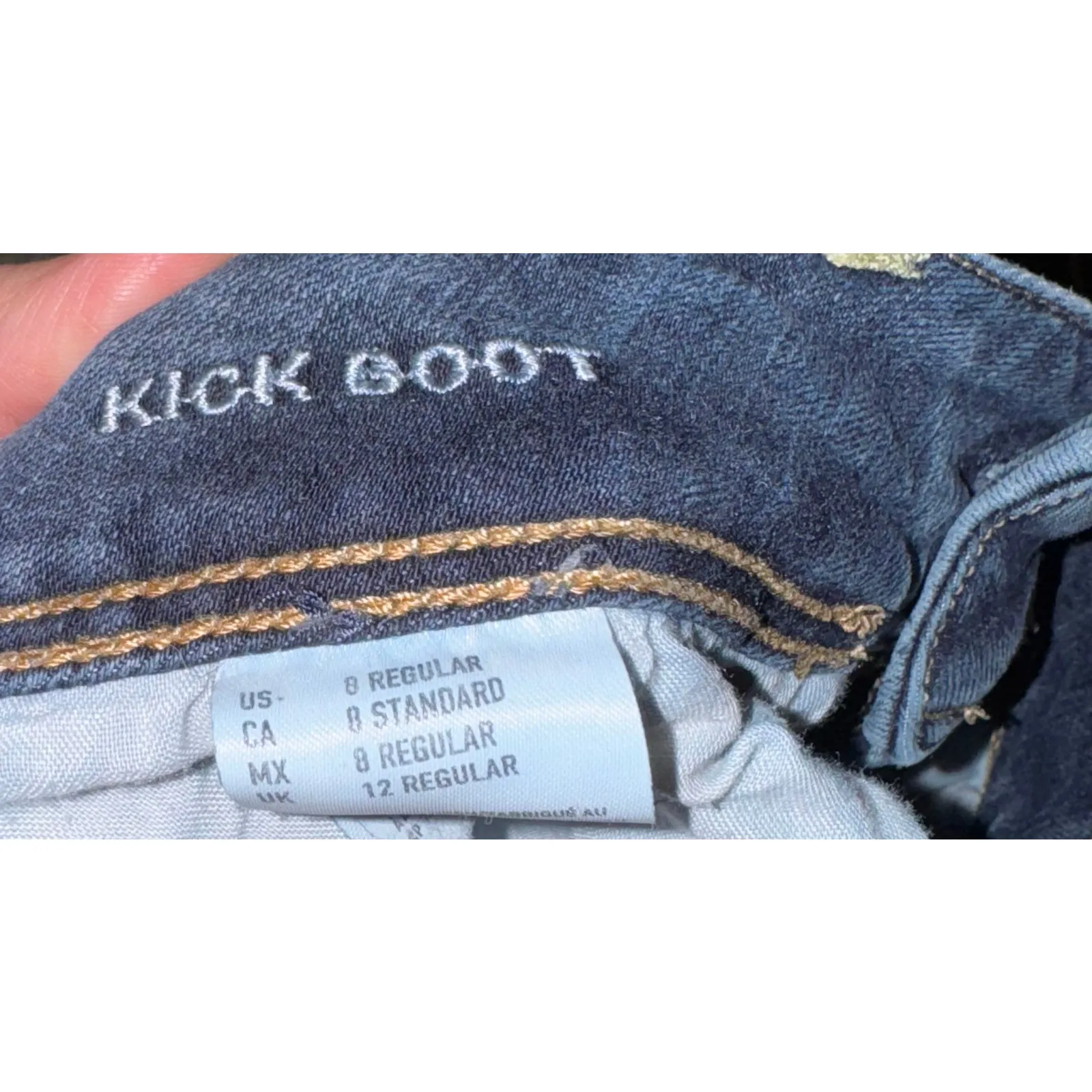 American Eagle Kick Boot Jeans Size 8 Regular Stretch Western Rockabilly Boho - Image 11