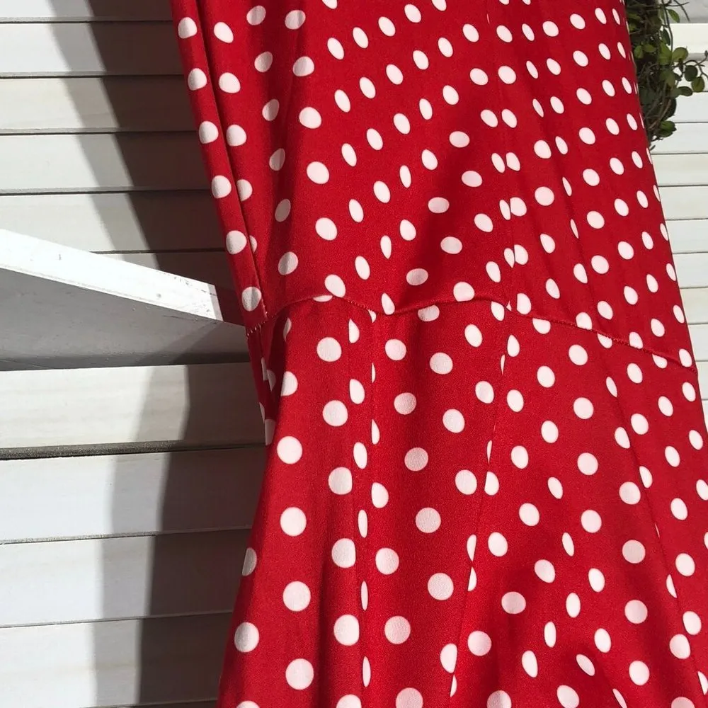 Vintage Y2K Polka Dot Jumpsuit wide leg Red White Disney Park outfit - Image 10