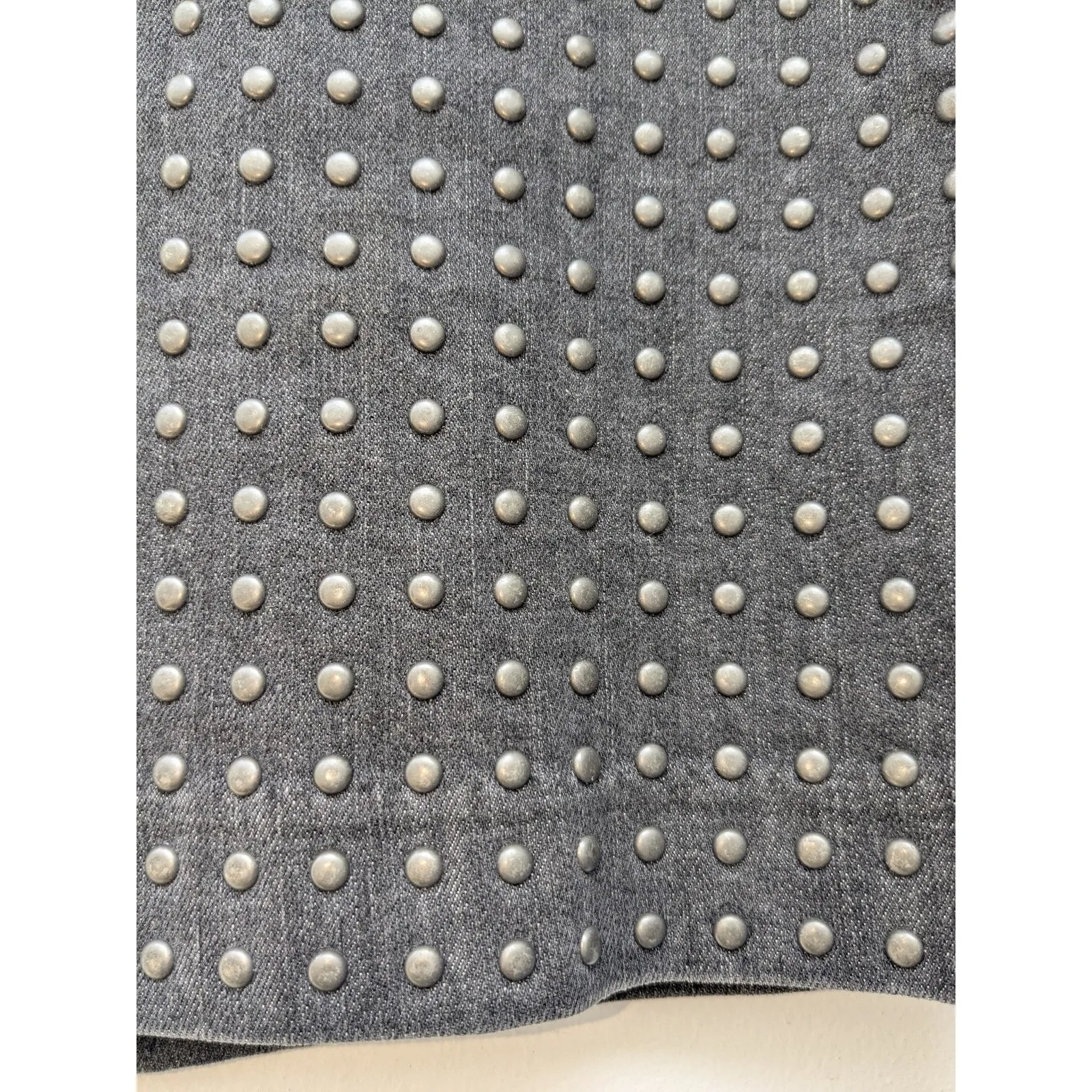 AllSaints Women's Pencil Skirt Remsen Denim Studded Gray Size 2 - Image 3