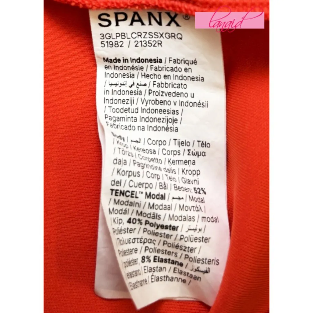 Spanx AirEssentials Pique Polo Tank Dress Poppy Orange White Preppy Tennis Mini - Image 9