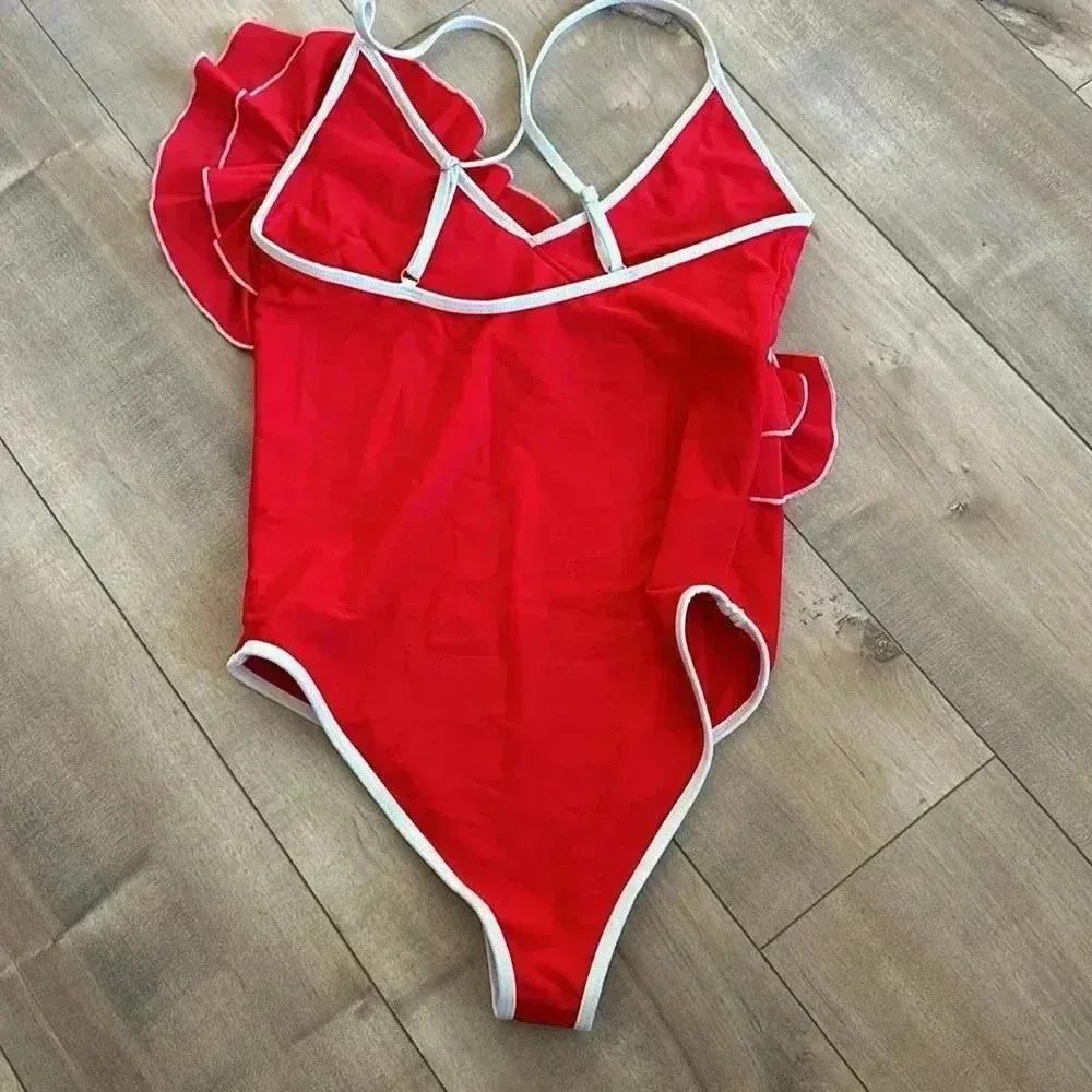 Lovers + Friends Red Chica One Piece Swimsuit Sz S - Image 7