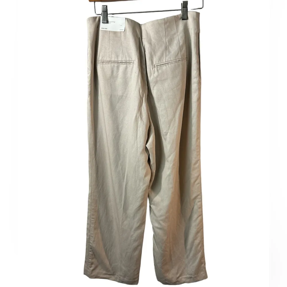 NWT Ann Taylor high rise, wide leg full length pant size 8 Petite. linen - Image 2