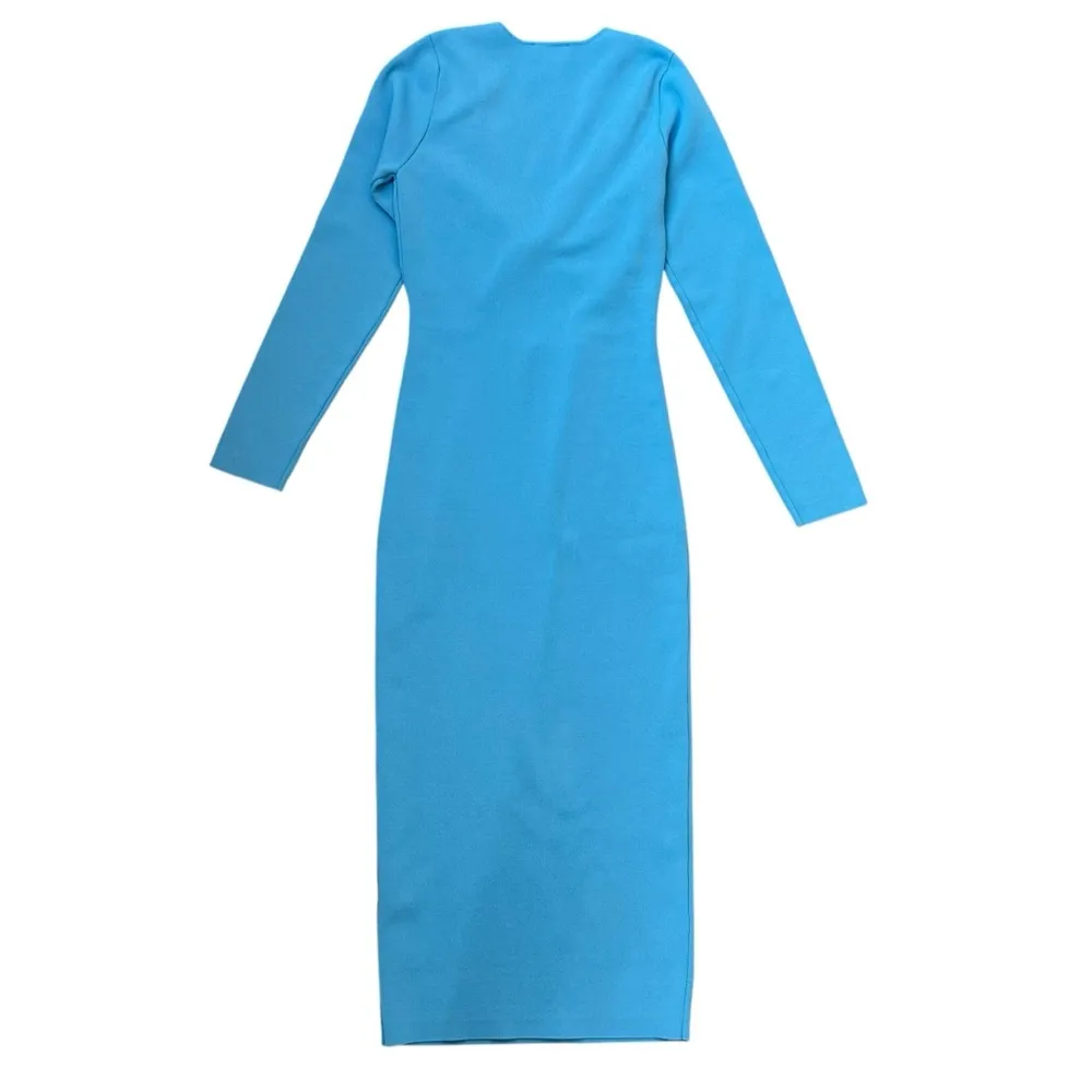 Bardot Women’s Eliana Twist Front Long Sleeve Knit Blue Midi Dress Size S - Image 6