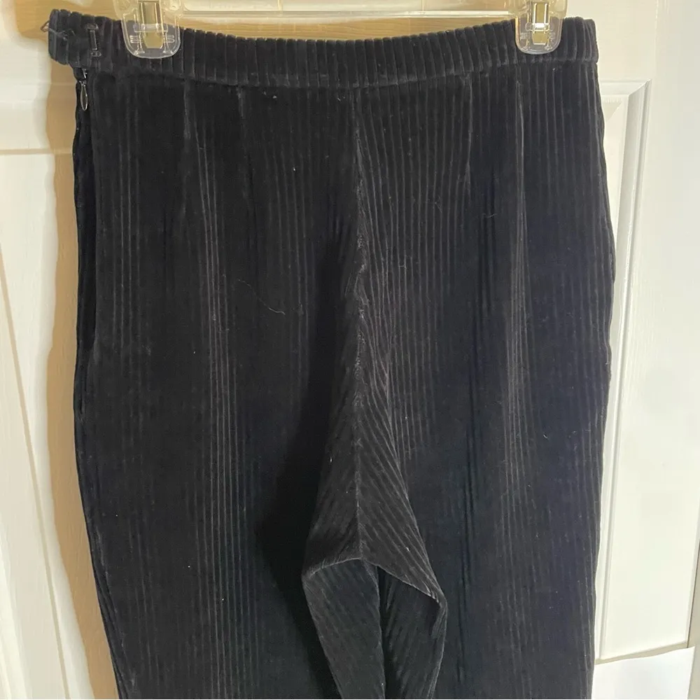 Michael Simon Ribbed Black Pants with Side Zipper Size Medium goth emo retro - Image 7