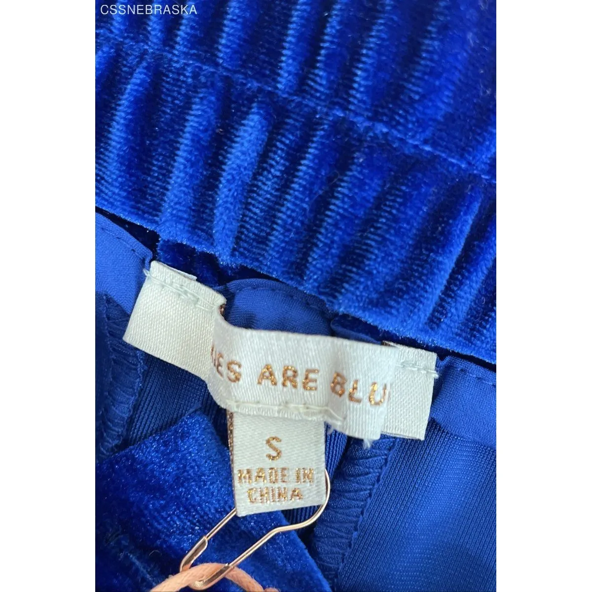 Skies Are Blue Blue Womens Velvet Pants - Size S - Image 7