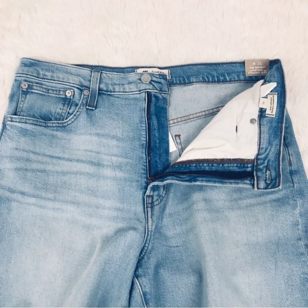 MADEWELL The Perfect Vintage Straight Jean Shorts Midi Bermuda Size 31 New‎ - Image 3