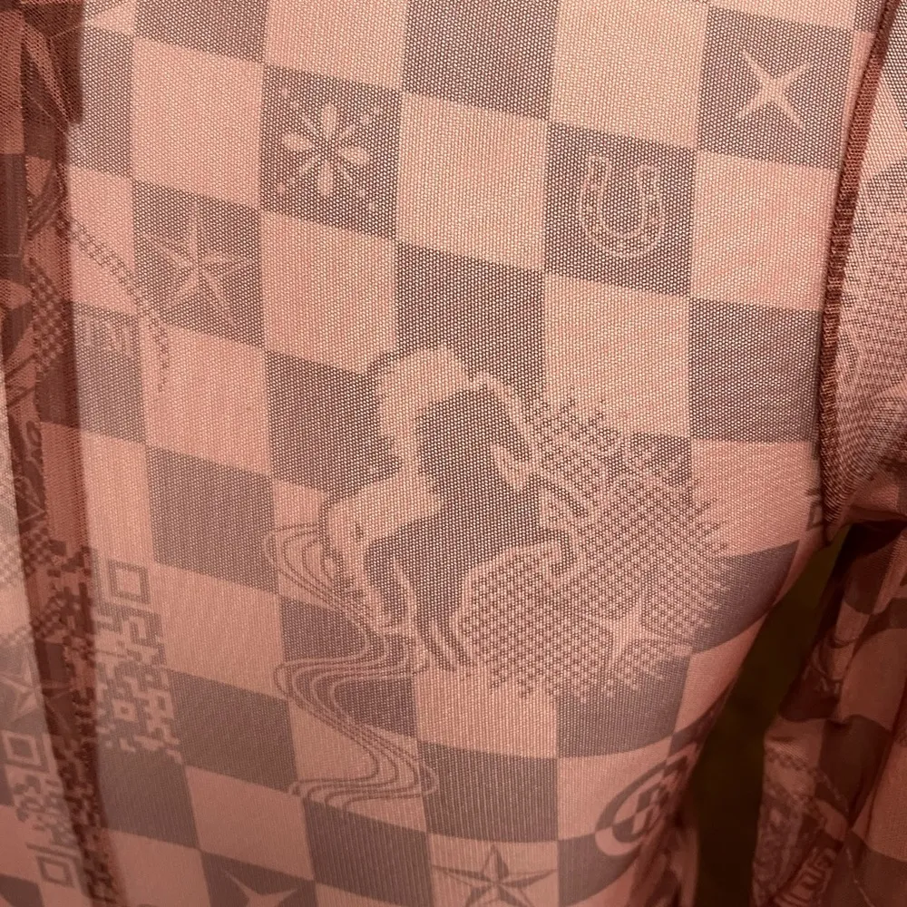 Poster Grl by Dolls Kill Real Luxury Vibes Checker Mesh Crop Top Brown Size XS - Image 6