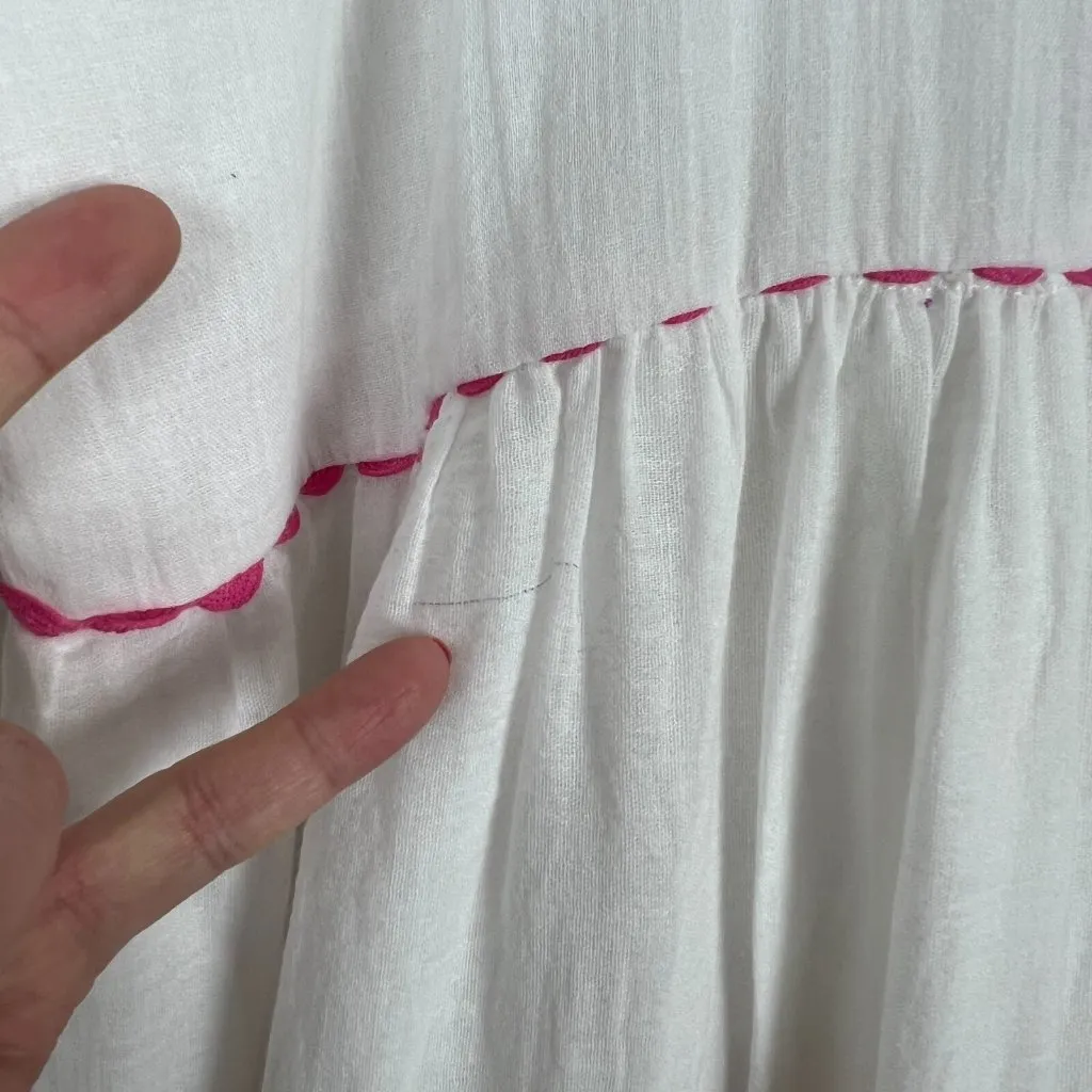 Simply Southern Maxi Dress Womens XXL White Embroidered Turtle Flowers‎ Boho New - Image 8