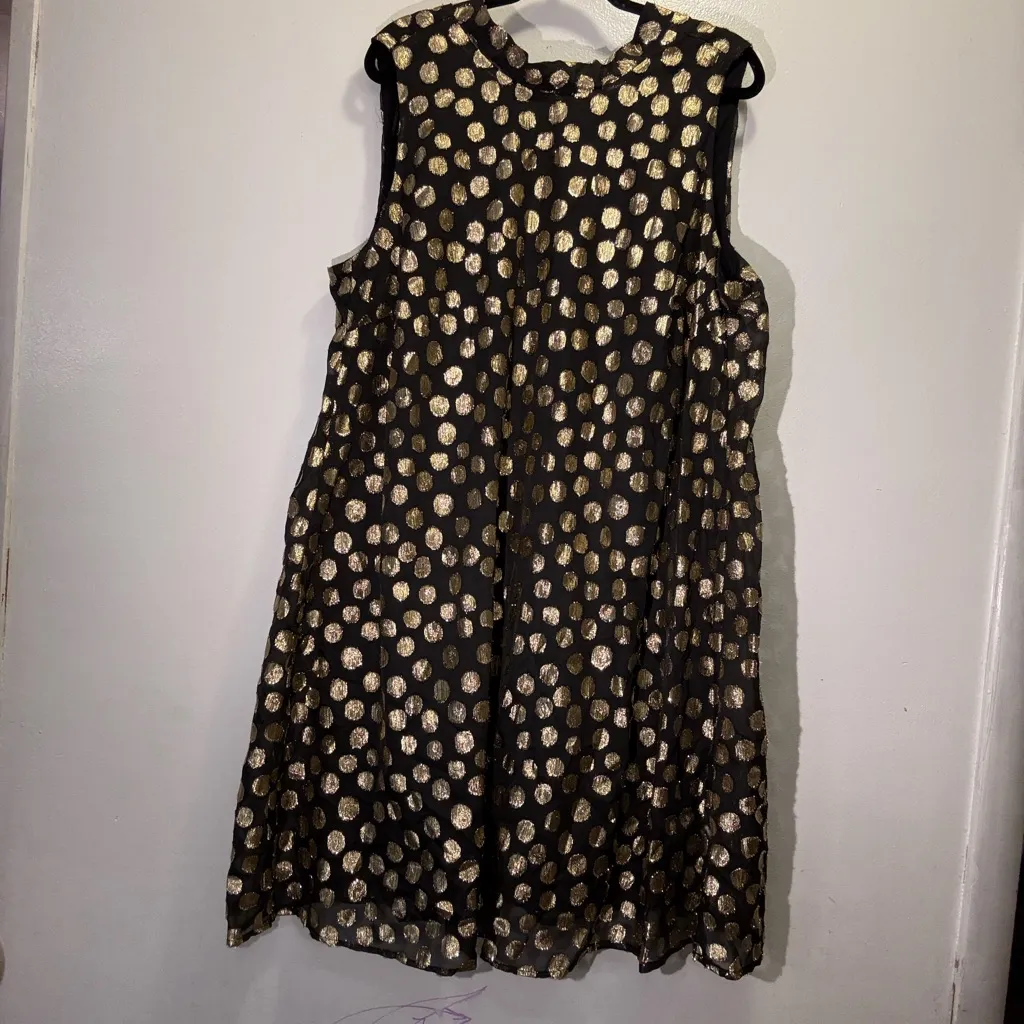 Signature by Robbie Bee Black and Gold Midi Dress Size 22W - Image 2