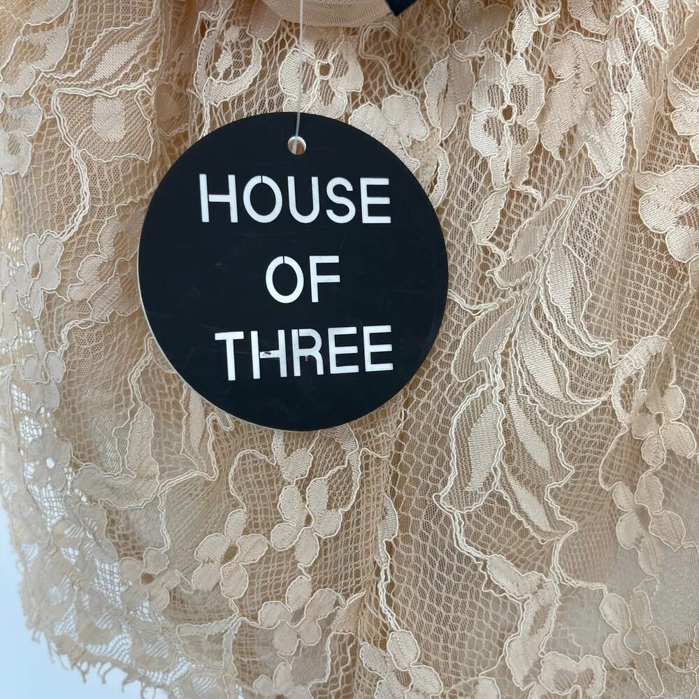 HOUSE OF THREE CREAM COLOR LACE SHORTS Size 6 Brown - Image 5