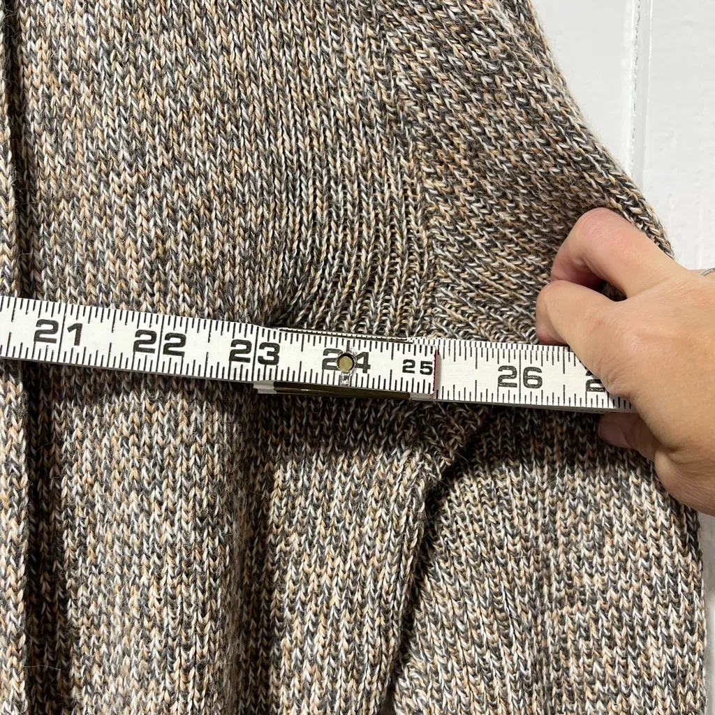 Simply Natural Alpaca Blend Linda Cape open front cardigan sweater in natural XL Brown - Image 9