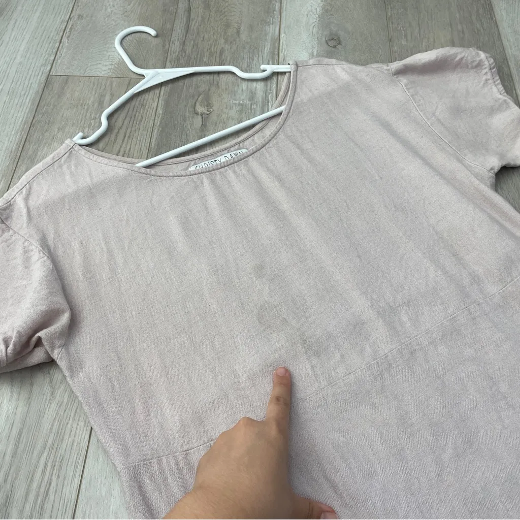 Christy Dawn Dress linen seaton shirt midi womens Pink (xsmall small) minimalist - Image 4