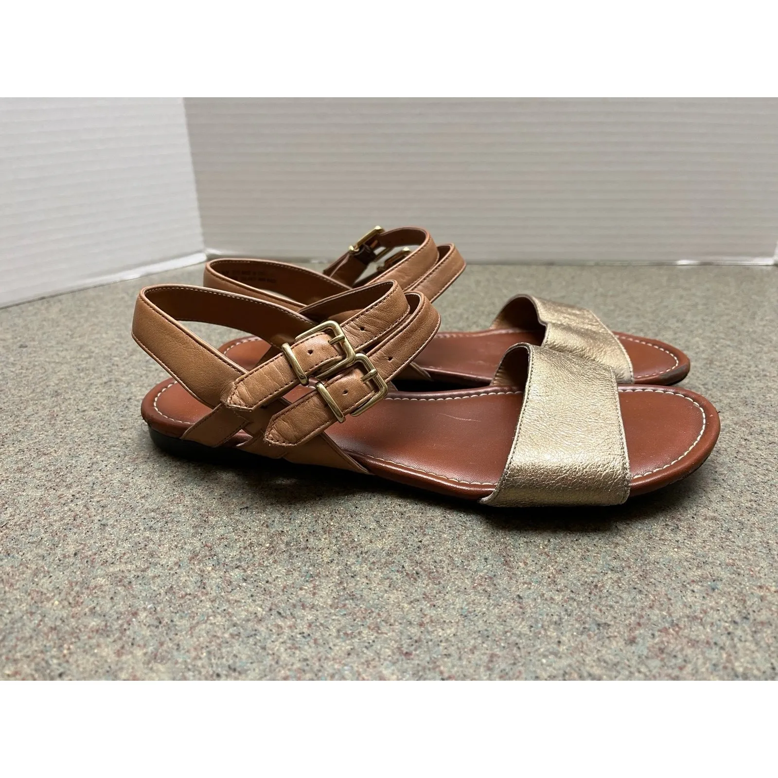 Lucky Artisan Sandals. Gold/tan Ankle Strap Sandals. Women's Size 9.5M - Image 3