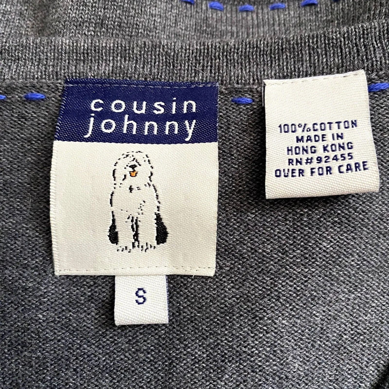 Cousin Johnny‎ Button Front Cardigan Gray Rosette Embroidered Size Small - Image 5