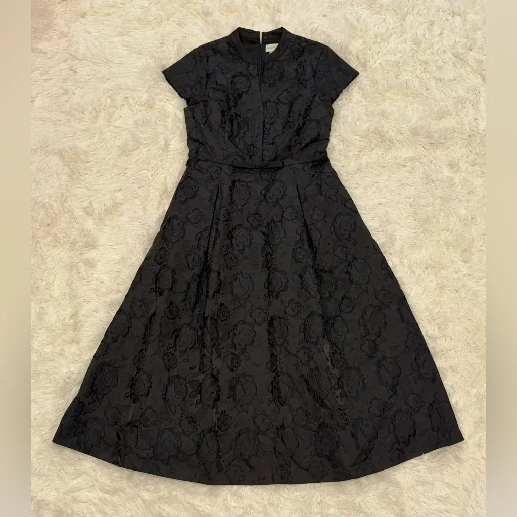 NEW Sachin & Babi Hanna Floral Cloqué Washed Black  Midi Dress sz 8 - Image 4