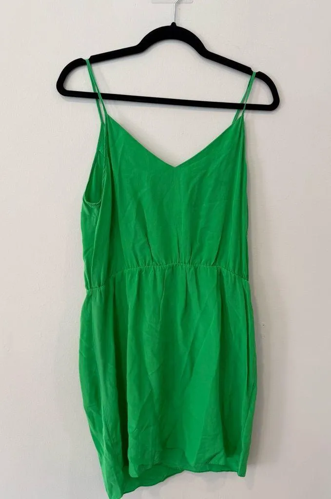 Amanda Uprichard Green Goddess Mini Dress 100% Silk size Large 2026 - Image 7