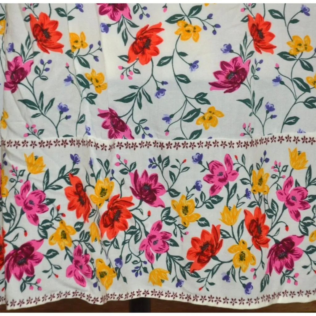 Old Navy Ladies White Floral V-Neck Pullover Tunic Blouse Top Size XXL Cottage - Image 5