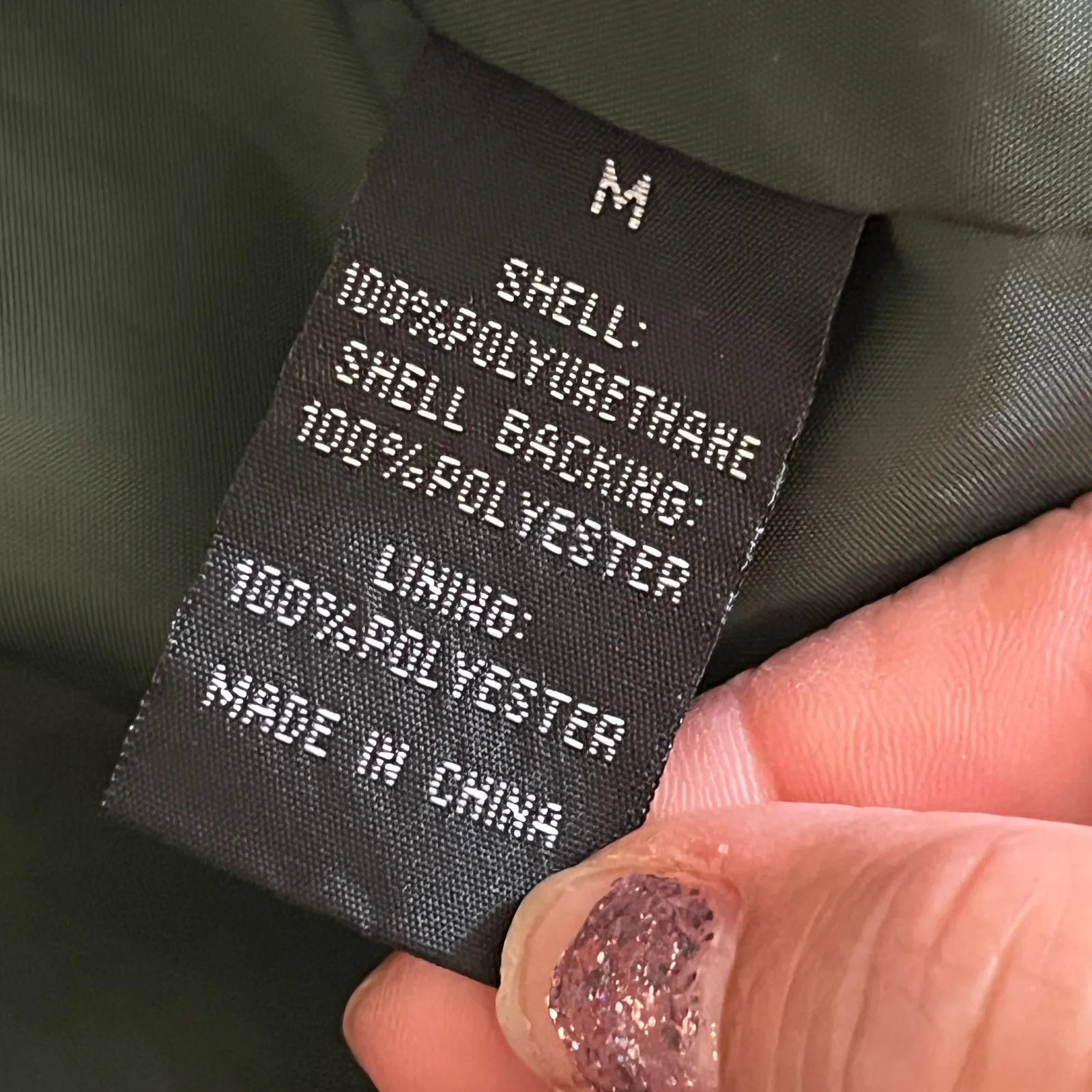 Baccini Women's Olive Green Vegan Leather Moto Jacket Zip Size Medium NWT - Image 4