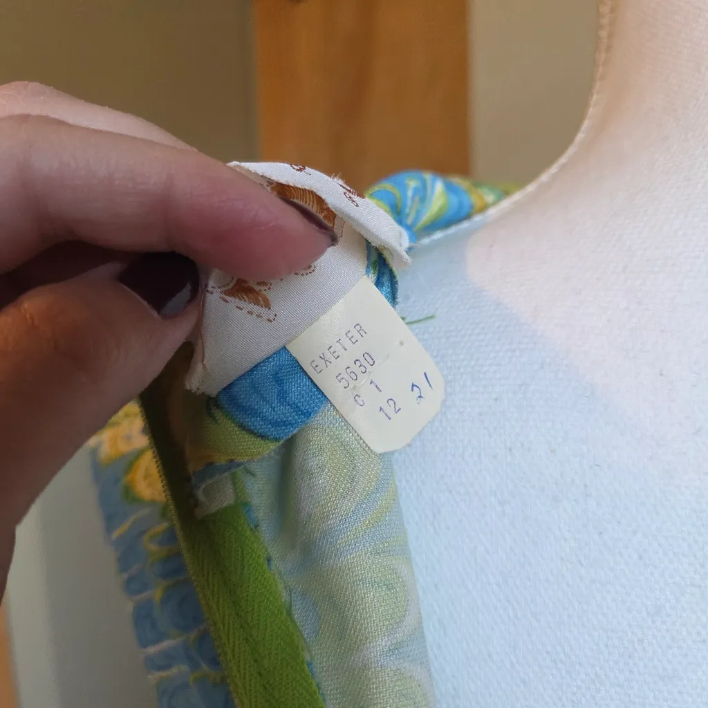 Vintage 70a Leslie Fay Funky Pronted Maxi Dress - Image 7